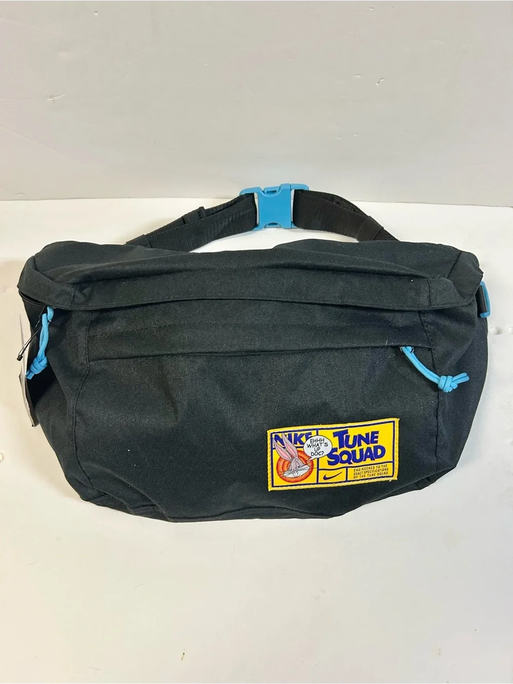 Nike Black Waist Pack with Blue Accents and Tune Squad Patch